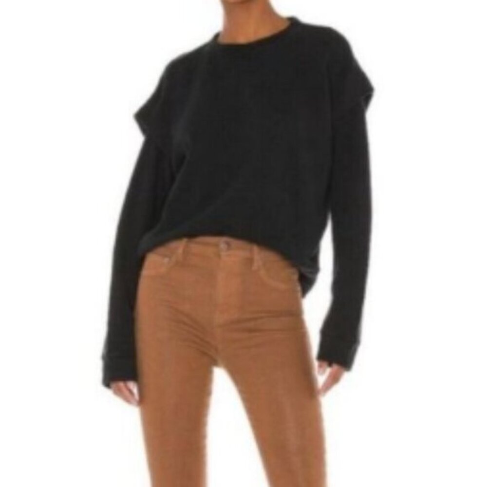 Pistola Black Statement Sleeve Sweatshirt Long Sleeve Pullover Size Small – EUC